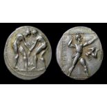 PAMPHYLIA. Aspendos. Stater.  Circa 380/75-330/25 BC. Silver, 10.9 g. Obverse: Two nude wrestlers,