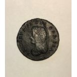 James II Limerick Besieged Halfpenny. Struck over Gunmoney shillings.