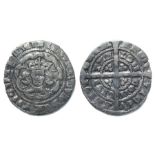 Edward III Halfgroat.  Pre-treaty period, 1351-61. Silver, 2.12 grams. 22mm. Obverse: Crowned facing