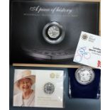 Royal Mint Silver proof London 2012 50p for cycling, 2016 Fine Silver £20 Commemorating 90th