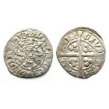 Edward II penny Canterbury.  Circa, 1307-27 AD. Silver, 1.15 grams. 18mm. Obverse: Crowned facing