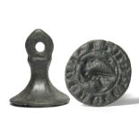 Medieval Bronze Seal Matrix.    Circa 14th century AD. Size: 20.37 mm. A cast copper-alloy chess-