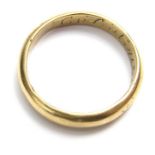 Post Medieval Gold Posey Ring.  Circa 17th - early 18th century. Gold, 3.56 grams. Size: 18.87, US