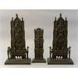 A pair of late 19th Century cast bronzed desk tidi