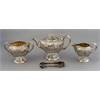 An early Victorian silver three piece tea set, flu - Image 2 of 10