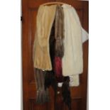 A large white late 1950s mink stole together with a fitted mink cape/stole in blonde. A very long