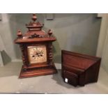 A late 19th Century walnut bracket clock, of Baroque design, Junghans movement, height 43cm, with