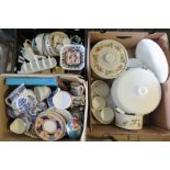 Three boxes of assorted British ceramics, to include: Roya; Worcester, Spode Italian, Midwinter,
