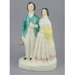 A late nineteenth century Staffordshire royal group, c. 1861. It depicts Prince and Princess of