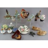 A mixed group of ceramics, glass and metal to Include: Royal Doulton, Bristol Pottery, oriental