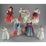 A collection of Royal Doulton figures to include: Patricia, Ann, Pamela, Amy, Amy's Sister, two