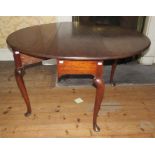 A George II Mahogany Dropleaf Table, mid 18th century, circa 1850, the rectangular centre with bow