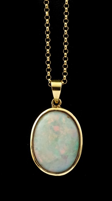 An 18K opal Pendant, the oval cabochon approx. 19m - Image 2 of 2