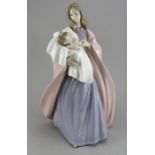 A large Nao porcelain figure. It depicts a mother and child. Factory marks to base (1) Condition: In