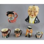 A group of ceramic character toby jugs, including Royal Doulton, Sylvac (6) In good overall