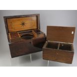 Two nineteenth mahogany century tea caddies (2) Some damages and losses