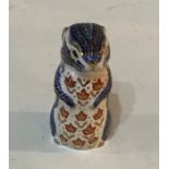 A Royal Crown Derby paper weight modelled as a chipmunk. Red mark, Gold stopper, First Quality. No