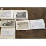 Collection of 48 original black & white photographs depicting motorcycle racing, including sidecar