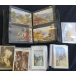 Collection of postcards, approx. 350-400 (in one modern album and loose), mostly early-20th century,