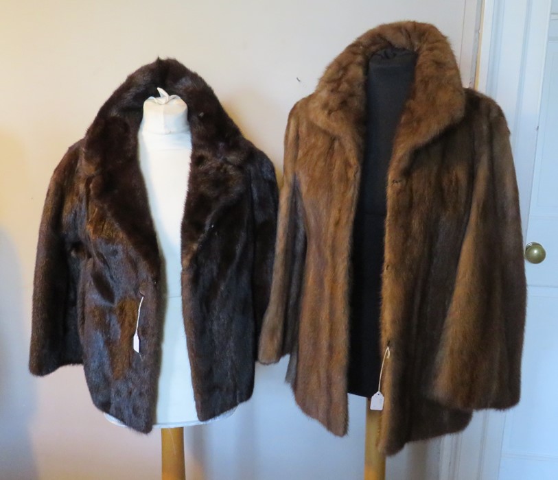 A tawny brown mink jacket with a tudor style collar from Joseph Fox Furrier, fully lined, size 12/