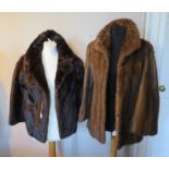 A tawny brown mink jacket with a tudor style collar from Joseph Fox Furrier, fully lined, size 12/