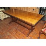 A late nineteenth, early twentieth century oak kitchen or dining table. 185 cm long
