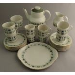 A Royal Doulton Tapestry pattern tea service for an eight place setting: Teapot, sugar, creamer,