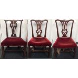 Three various George III and later mahogany side chairs, in the manner of Thomas Chippendale, all