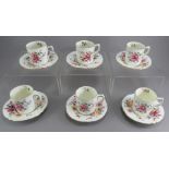 A group of Royal Crown Derby coffee cup and saucers. (12) In good condition.