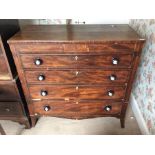 A Victorian mahogany chest of drawers, two secret frieze drawers, four long graduated drawers,