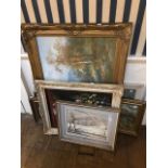 Assorted furnishing oil pictures, framed (large parcel)