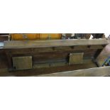 A pair of nineteenth century oak church pew fronts. Each 225 cm long. (2)