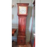 A nineteenth century mahogany longcase clock with two weights. The face has the name and place of: