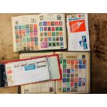 Stamps. Mid-20th century used worldwide collection in two "schoolboy/girl" albums, together with