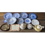 A collection of nineteenth and twentieth century ceramics to include: blue and white transfer-
