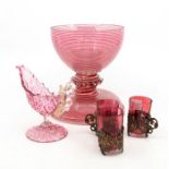 19th century and later cranberry glassware (5)