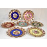 A set of six Adler Bavarian cabinet plates, transfer printed with classical figures, each with