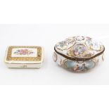 A Sevres style box and cover, signed E.Collot; and a Rosenthal box and cover (2)