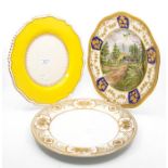 A Czechoslovakian scene plate; two other plates (3)