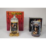 Two Elvis Presley 1968 comeback special steins.  Two ceramic Elvis 1968 comeback steins, Both in