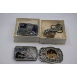 Four Elvis Presley Belt Buckles. X2 Boxed X2 Unboxed.