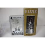 Elvis Presley Anniversary Porcelain Clock And Elvis Presley 68 Special Rotating Lamp. Both in