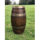 A vintage coopered oak barrel stick stand, height 52cm Provenance: Over Burrows House, Derbyshire