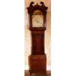 An early 19th century mahogany and oak 8-day longcase clock by Myers, Knaresborough, broken