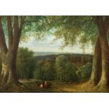 British School, mid 19th Century, a view of Windsor Great Park with deer in the foreground,