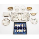 A parcel of assorted silverwares, to include a late Victorian Sampson Mordan wishbone handled