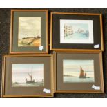 Alan Whitehead (British, late 20th Century), marine scenes, three, signed l.r., watercolour, largest