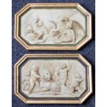 Italian School, 18th/19th Century, cherubs with an eagle and cherubs with a lion, a pair, oil on