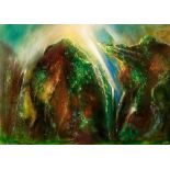 David Wilde (British, 1913-1974), Homage to Aber Falls Dawn, signed l.r., titled l.l., acrylic, 57