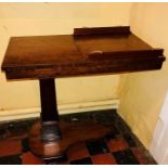 An unusual George III mahogany reading table, circa 1820, in form of a card table, rectangular top